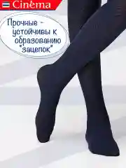 Темно-синий плотные колготки школьные из микрофибры с рисунком