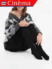 Черный теплые колготки с начесом