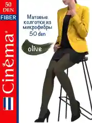 Оливковый плотные матовые колготки из микрофибры 50 ден
