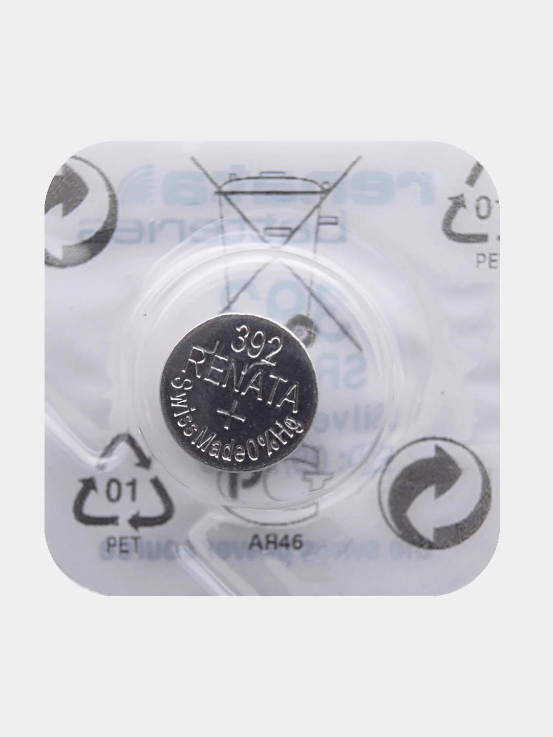 Батарейка Renata 392 (SR41W, V392), 1.55V, 45 mAh, Швейцария, 1 штука