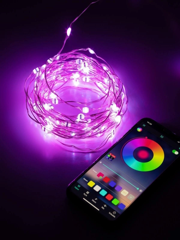 Гирлянда Нить, bluetooth RGB, 5 м, 220 V
