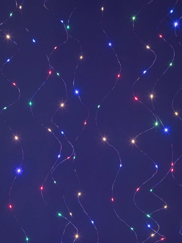 Гирлянда Занавес с пультом, мультиколор, 300 LED, 3*3 м