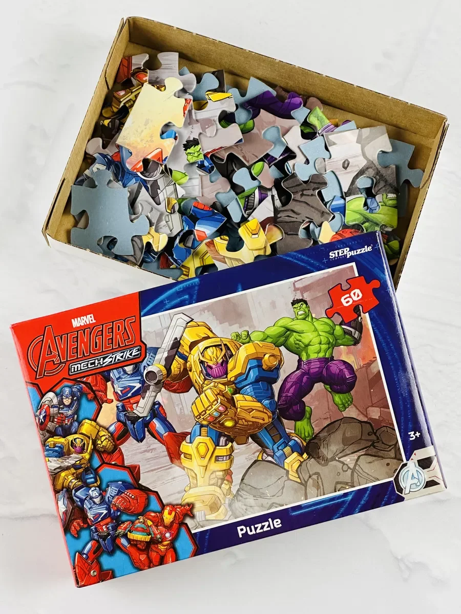 Пазл для мальчиков Мозаика для развития моторики 60 герои Marvel Марвел Халк Герои мульт