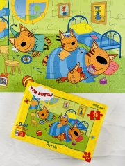 Игра пазл Три кота 35 Карамелька Коржик Компот мульт