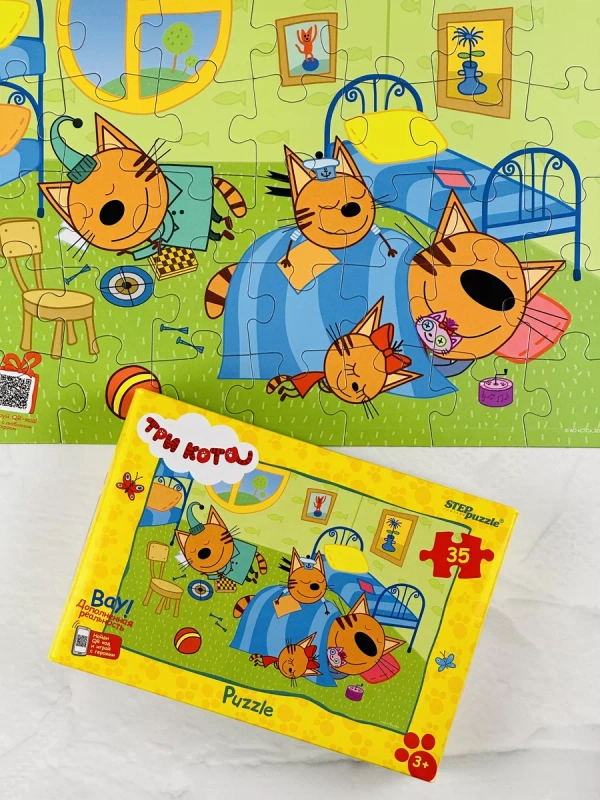 Игра пазл Три кота 35 Карамелька Коржик Компот мульт