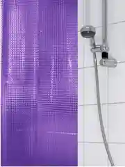 Штора для ванной комнаты фиолетовая, 3D, прозрачная шторка, с кольцами, 180 х 200