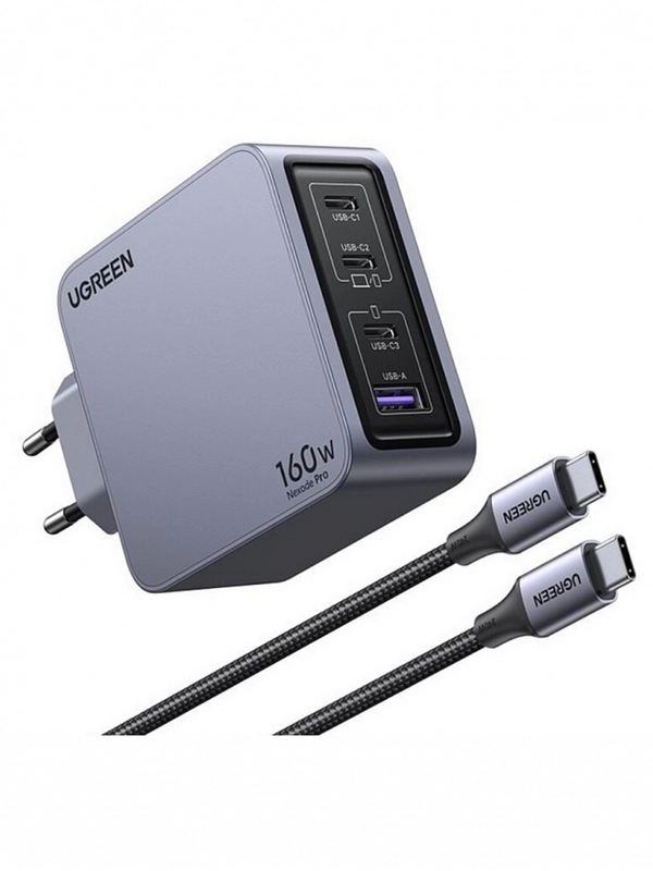Сетевое зарядное устройство Ugreen X763 (25877) Nexode Pro 160W USB-A+3*USB-C Gray