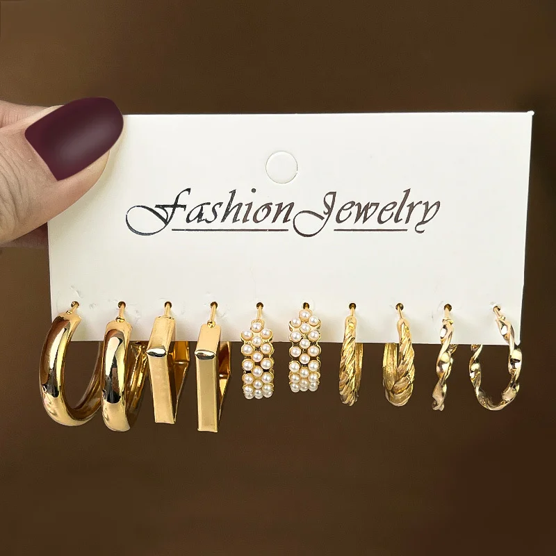 Серебряный комплект, Женские Серьги, набор, 6 пар