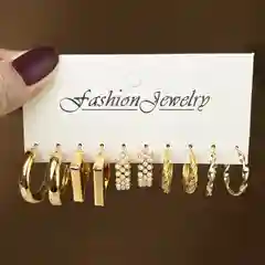 Серебряный комплект, Женские Серьги, набор, 6 пар