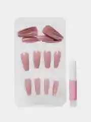 Коралловый меланж накладные ногти