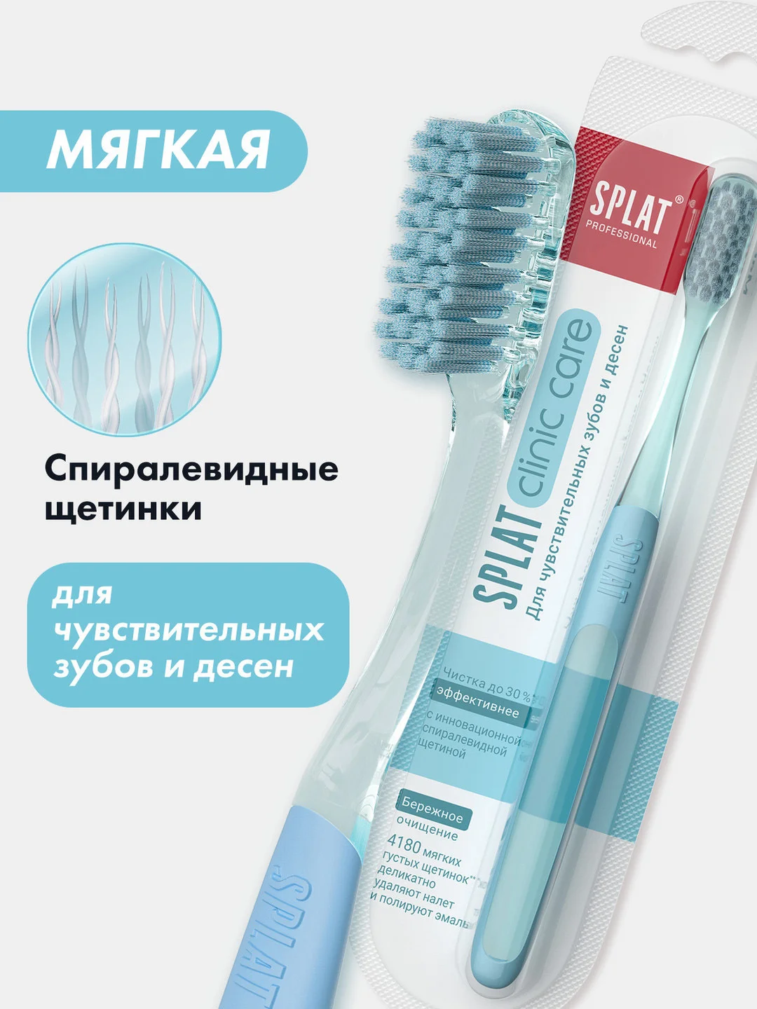 Инновационная зубная щетка SPLAT Professional, средней жесткости