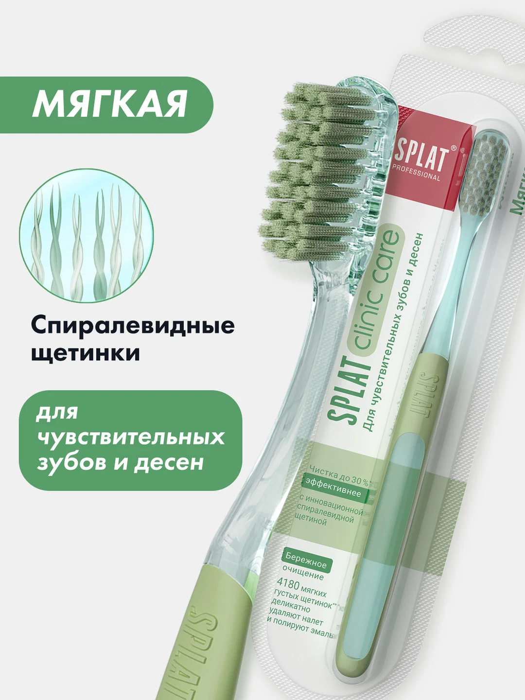 Инновационная зубная щетка SPLAT Professional, средней жесткости