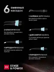 Ирригатор портативный SPLAT Sense&Power, 6 насадок, водонепроницаемый, красный