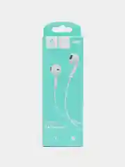 Белый наушники проводные Earphones, с микрофоном, разъем джек jack 3.5мм, для Android и iPhone
