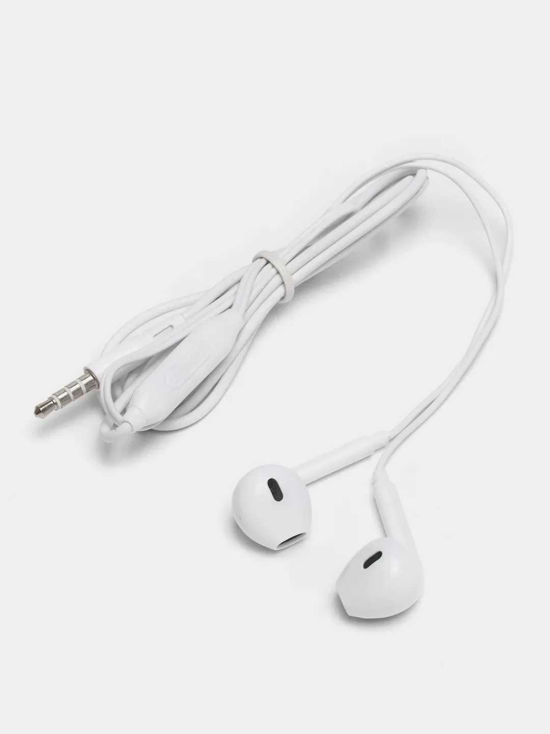 Белый наушники проводные Earphones, с микрофоном, разъем джек jack 3.5мм, для Android и iPhone
