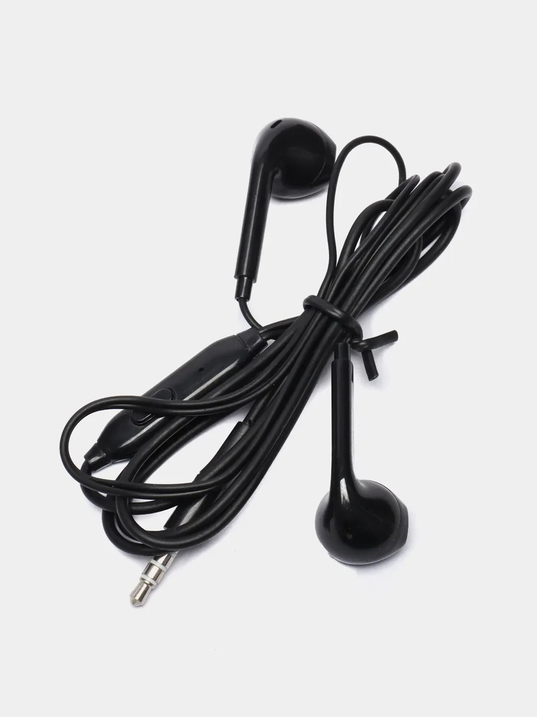 Черный наушники проводные Earphones, с микрофоном, разъем джек jack 3.5мм, для Android и iPhone