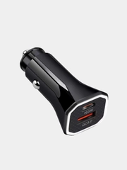 АЗУ, автомобильное зарядное устройство USB + Type C PD, 20W, QC 3.0