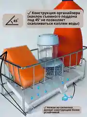 Серебряный подставка для губки серебристый металлик, органайзер на кухню для хранения моющих средств