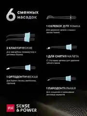 Ирригатор портативный SPLAT Sense&Power, 6 насадок, водонепроницаемый, бежевый