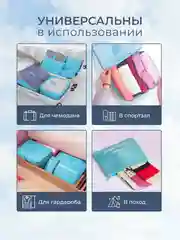 Голубой органайзер для белья документов хранения вещей одежды лекарств в ящик шкаф для чемодана