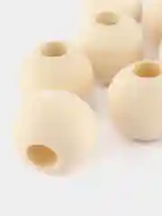 Бусины деревянные, круглые, неокрашенные, с большими отверстиями