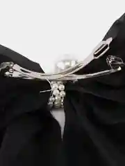 Черный заколка бант для волос с жемчугом