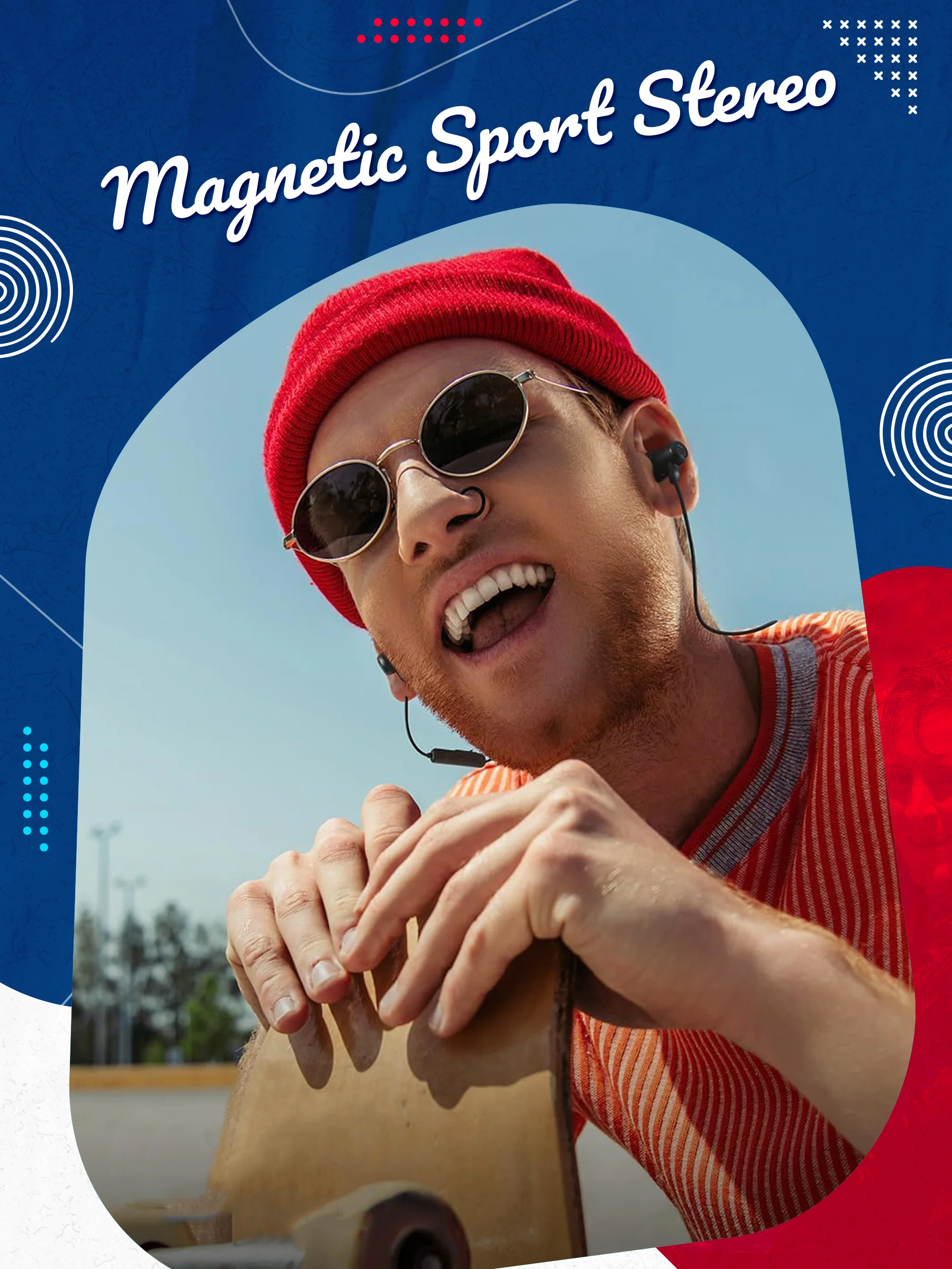 Bluetooth гарнитура (стерео) шейный шнурок, Sport magnetic MR23, чёрный