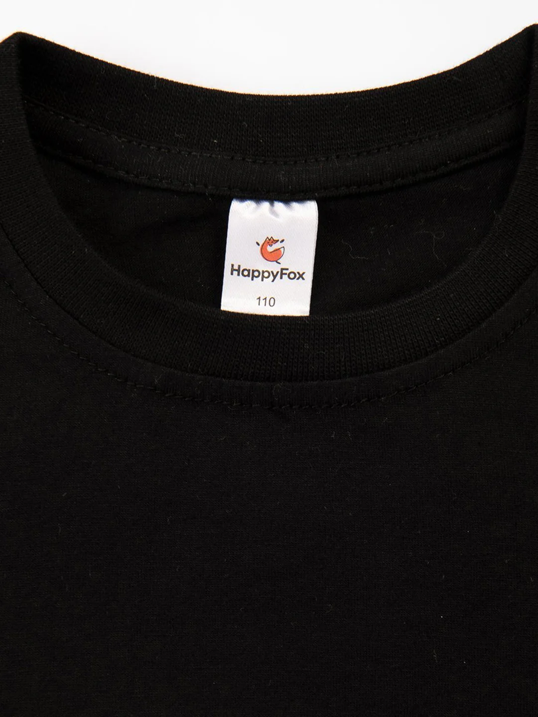 Черный футболка детская Happyfox однотонная, 100% хлопок