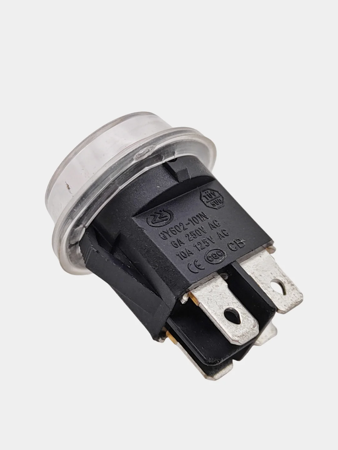 Выключатель клавишный С ВЛАГОЗАЩИТОЙ 250V 3А (4с) ON-OFF красный (+ клеммы и термоусадка)