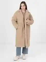 Бежевый пальто женское, шуба Тедди