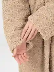 Бежевый пальто женское, шуба Тедди