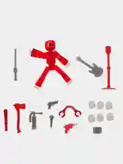 Красный фигурка Стикбот (Stikbot) с аксессуарами. Человечек для анимационной студии