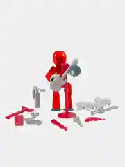 Красный фигурка Стикбот (Stikbot) с аксессуарами. Человечек для анимационной студии