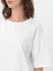 Футболка, женская, оверсайз, хлопок, белая, с принтом на спине