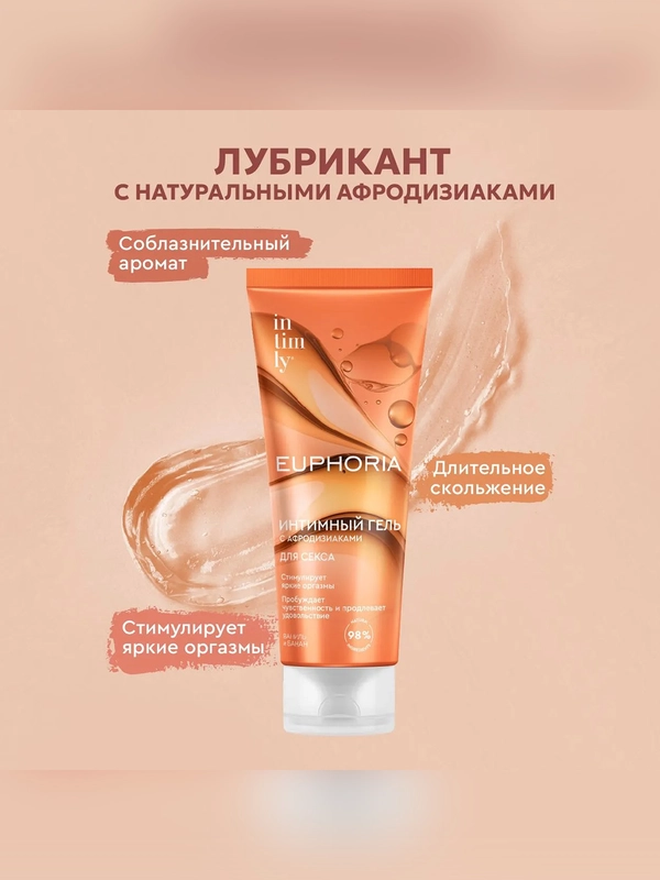 Интимный гель INTIMLY Euphoria, с афродизиаками ваниль и банан, 75 мл