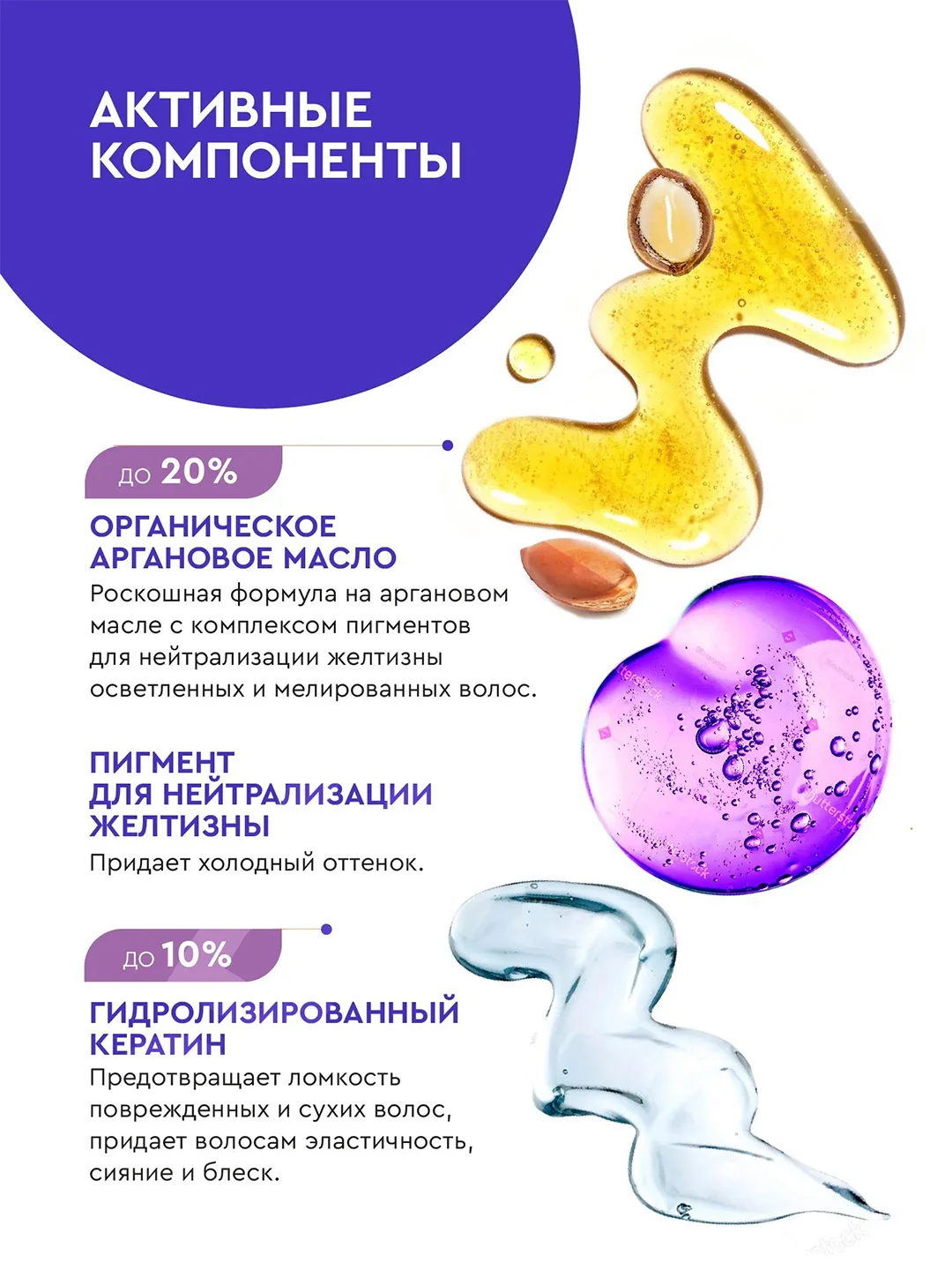 Шампунь Organic Oil Нейтрализация желтизны&блеск волос, 240 мл