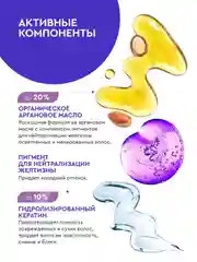 Шампунь Organic Oil Нейтрализация желтизны&блеск волос, 240 мл
