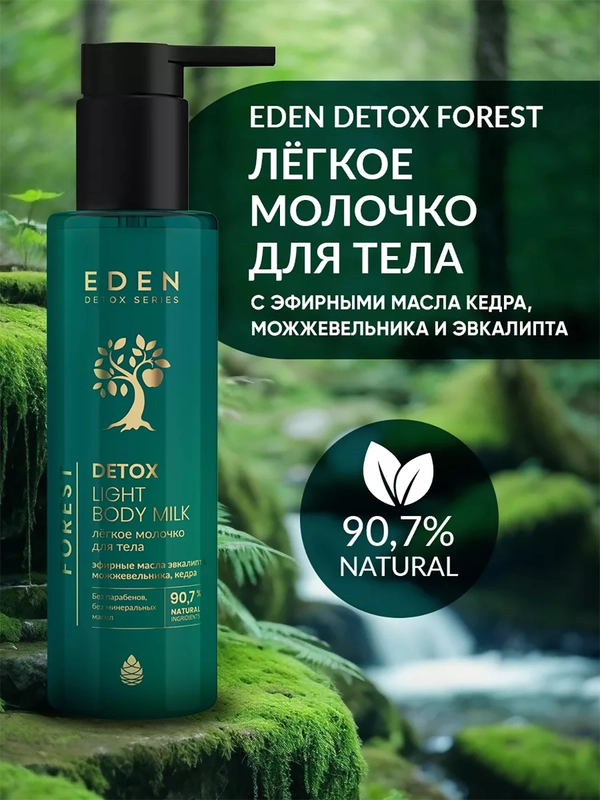 Молочко для тела Forest с эфирными маслами кедра и мяты, 200 мл