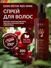 Спрей для волос термозащита, с экстрактом красного вина и винограда Red Wine Detox, 200 мл