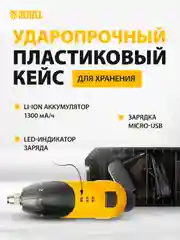 Отвертка аккумуляторная, 3.6 В, набор бит в кейсе, DENZEL, 26001