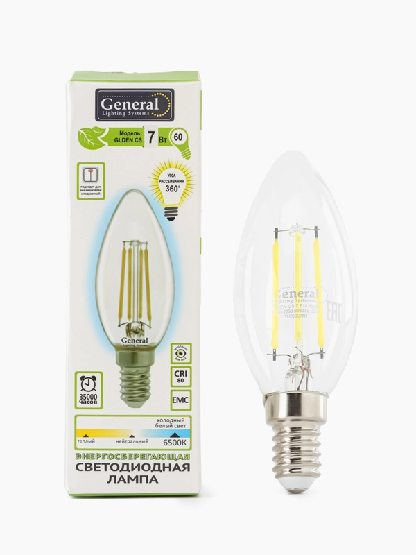 General Lighting Systems Лампа светодиодная филаментная, 7 Вт, E14 649907 649700