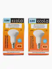 Светодиодная лампочка Ecola R50 E14 8W 2800K 2K 87x50 G4SW80ELC Теплый белый. Цоколь E14