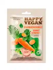Тканевая маска для лица омолаживающая Happy Vegan "Морковь и шпинат", 25 мл