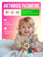 Белый погремушка-прорезыватель грызунок Mamagoods сфера / бутылочка