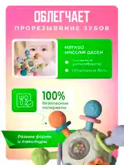 Белый погремушка-прорезыватель грызунок Mamagoods сфера / бутылочка