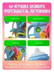 Белый погремушка-прорезыватель грызунок Mamagoods сфера / бутылочка
