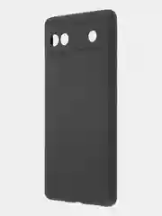Черный чехол для Google Pixel 6A силиконовый BROSCORP матовый тонкий с бортиком- защитой камер