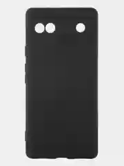 Черный чехол для Google Pixel 6A силиконовый BROSCORP матовый тонкий с бортиком- защитой камер
