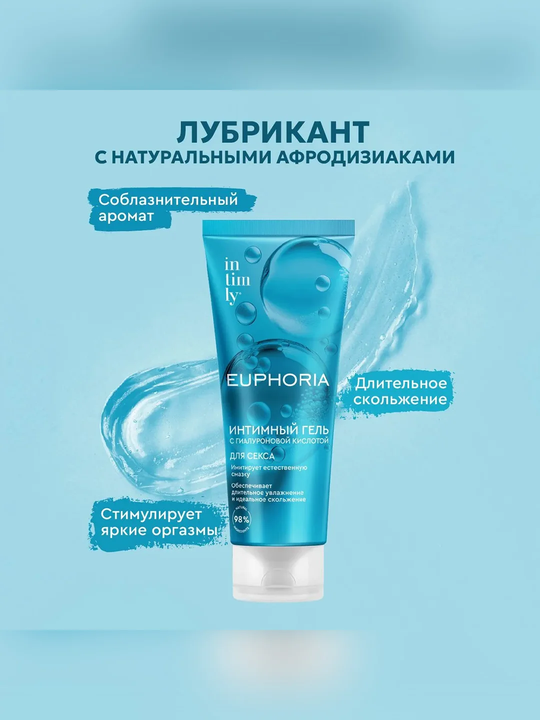 Интимный гель с гиалуроновой кислотой INTIMLY Euphoria, 75 мл