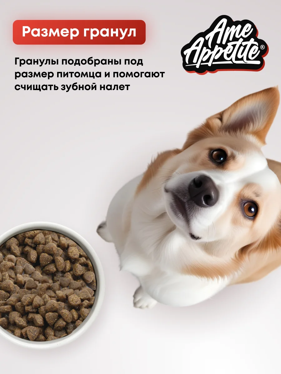 AmeAppetite сухой корм с говядиной и домашней птицей для щенков всех пород с 2 до 18 мес